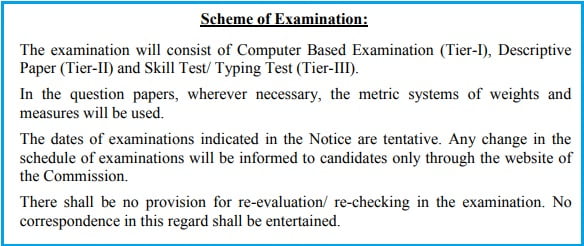 ssc scheme of examination