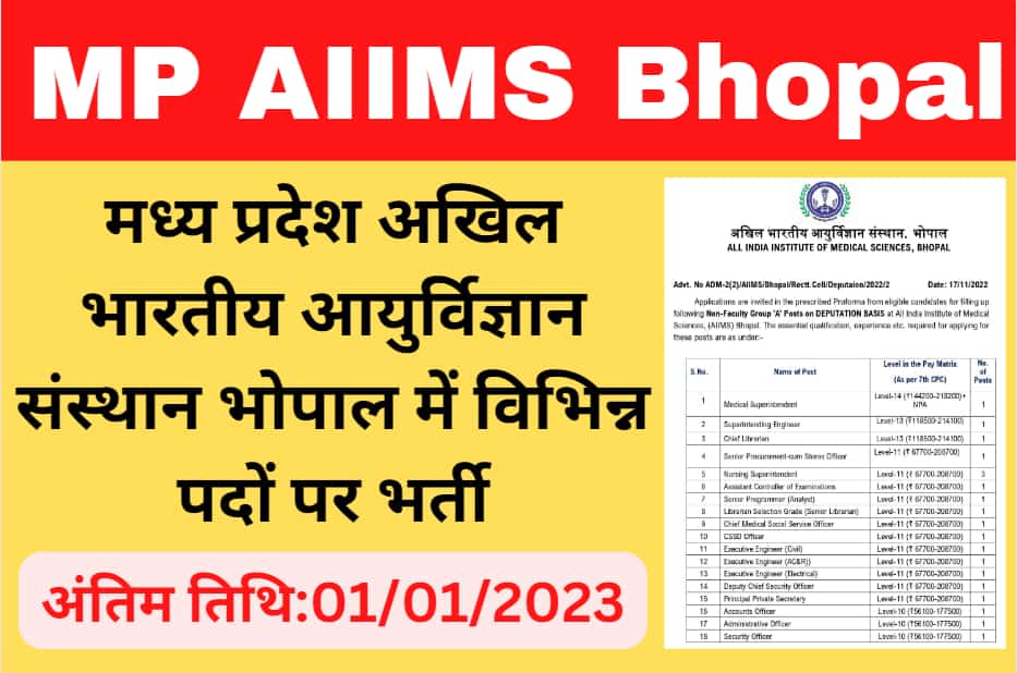 MP AIIMS Bhopal Recruitment 2022