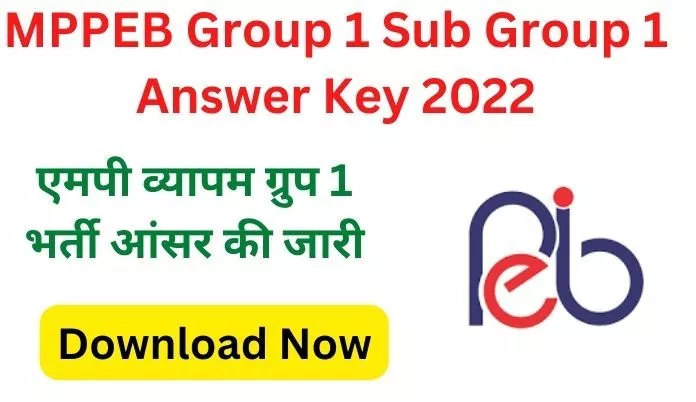 MPPEB Group 1 Sub Group 1 Answer Key 2022