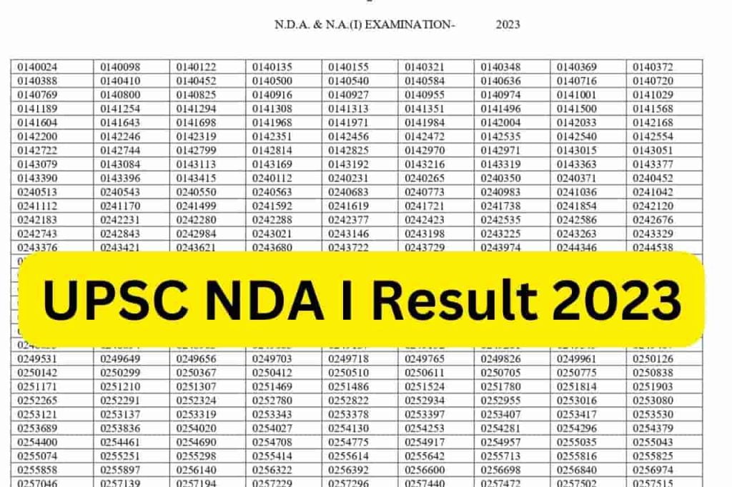 UPSC NDA I Result 2023