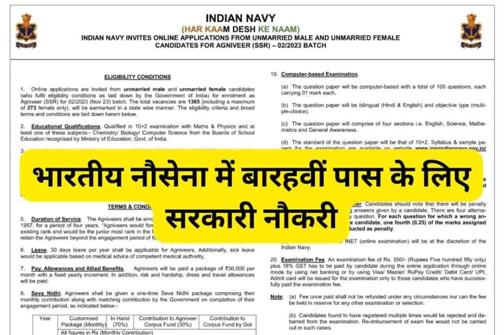 Indian Navy SSR Bharti 2023