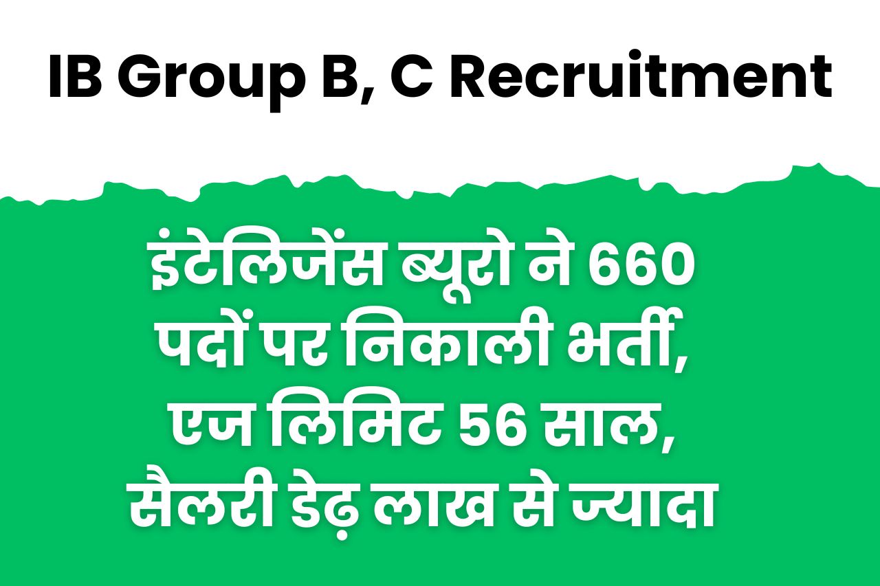 IB Group B, C Recruitment 2024